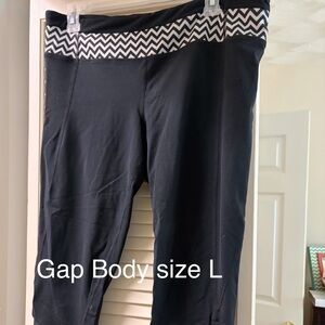 GAP womens Chevron Waist Black Leggings